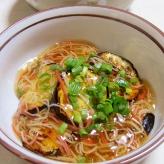 簡単♪焼き茄子のカニカマあんかけ